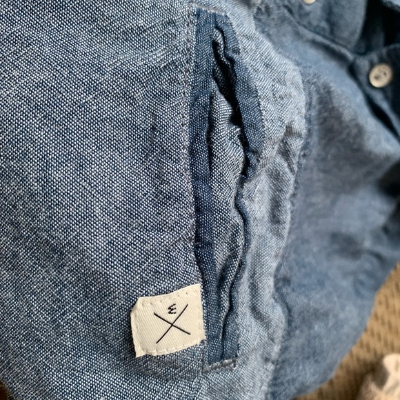 Depart West Split Blue Long Sleeve Button-Down Shirt - Picture 5 of 5